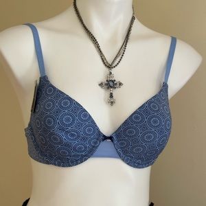 Tommy Hilfiger Blue NWT Size 34 B ultra Thin Foam Cups Hidden Inside Sling s…
